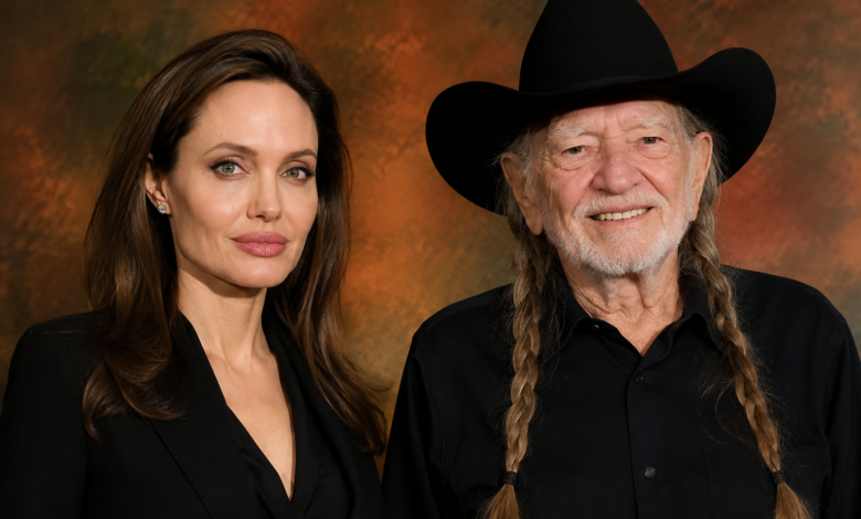Willie Nelson and Angelina Jolie