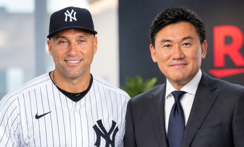 Derek Jeter and Hiroshi Mikitani