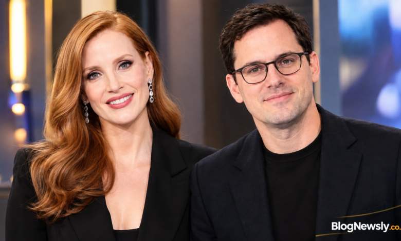 Jessica Chastain and Mike Krieger